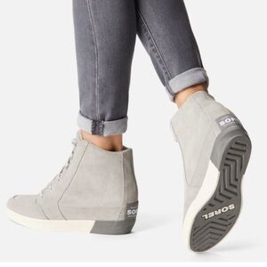 Sorel Out N About Hidden Wedge Sneakers Dove Quarry Grey 7